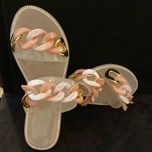 Never worn size 6.5 jelly sandals